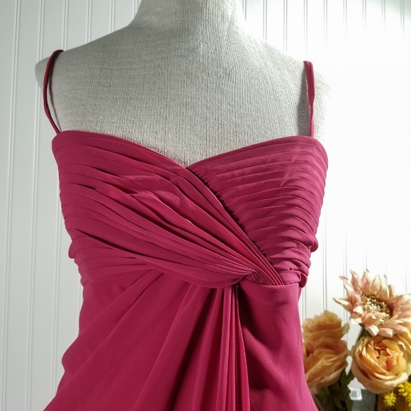 | david's bridal | twisted chiffon midi dress - Picture 2 of 5